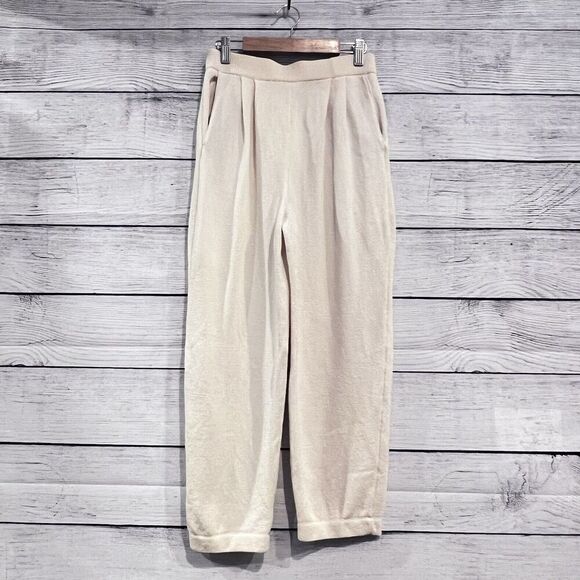 St John Collection Basics Size 2 vintage Ivory Cream Knit Pants Office Career - Picture 1 of 10